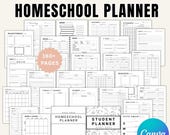 Homeschool Planner Printable: Academic Planner, Assignment Tracker, Project Tracker, 2026 Weekly Planner, Reading Tracker (PDF Download)