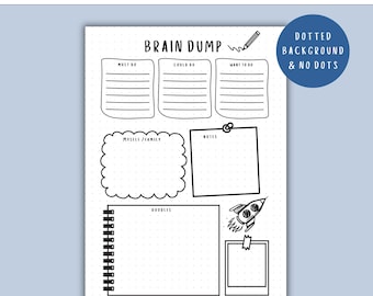 Brain Dump - DRUCKBARE Journal Seite, Planer Einlage, ADHS Planer, Produktivitätsplaner, Gedanken Organizer, ADHS Tagesplaner, To Do Liste