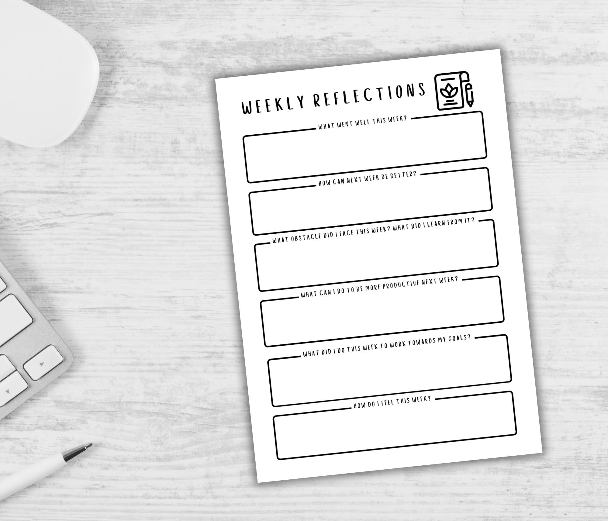 Weekly Reflection - End of Week Reflection, PRINTABLE Journal Page ...