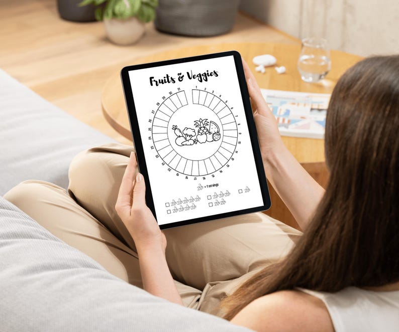 Fruit and Vegetable Tracker - PRINTABLE Journal Page, Monthly Tracker ...