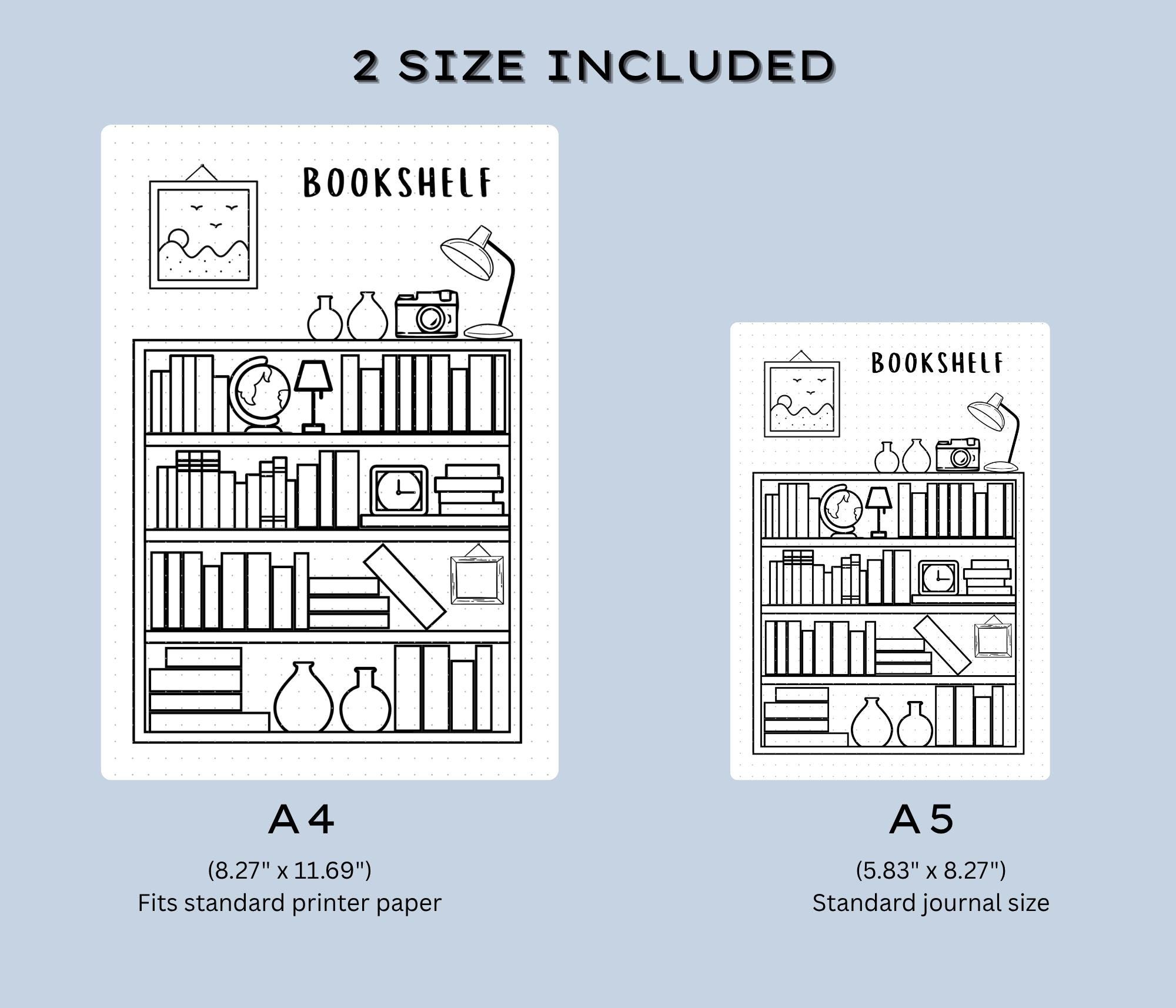 Bookshelf Reading Tracker - PRINTABLE Journal Page, Reading Log, Book ...