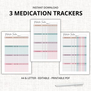 Daily Medication Tracker, Weekly Medication Log, Printable Medicine Log for Nurses, Medicine Sheet, Medication List, Medicine Intake Tracker