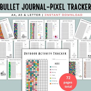 2025 Bullet Journal printable, Yearly trackers bundle printable, Bujo template, Year at a glance, Premade Bujo Journal Pages, Mood tracker