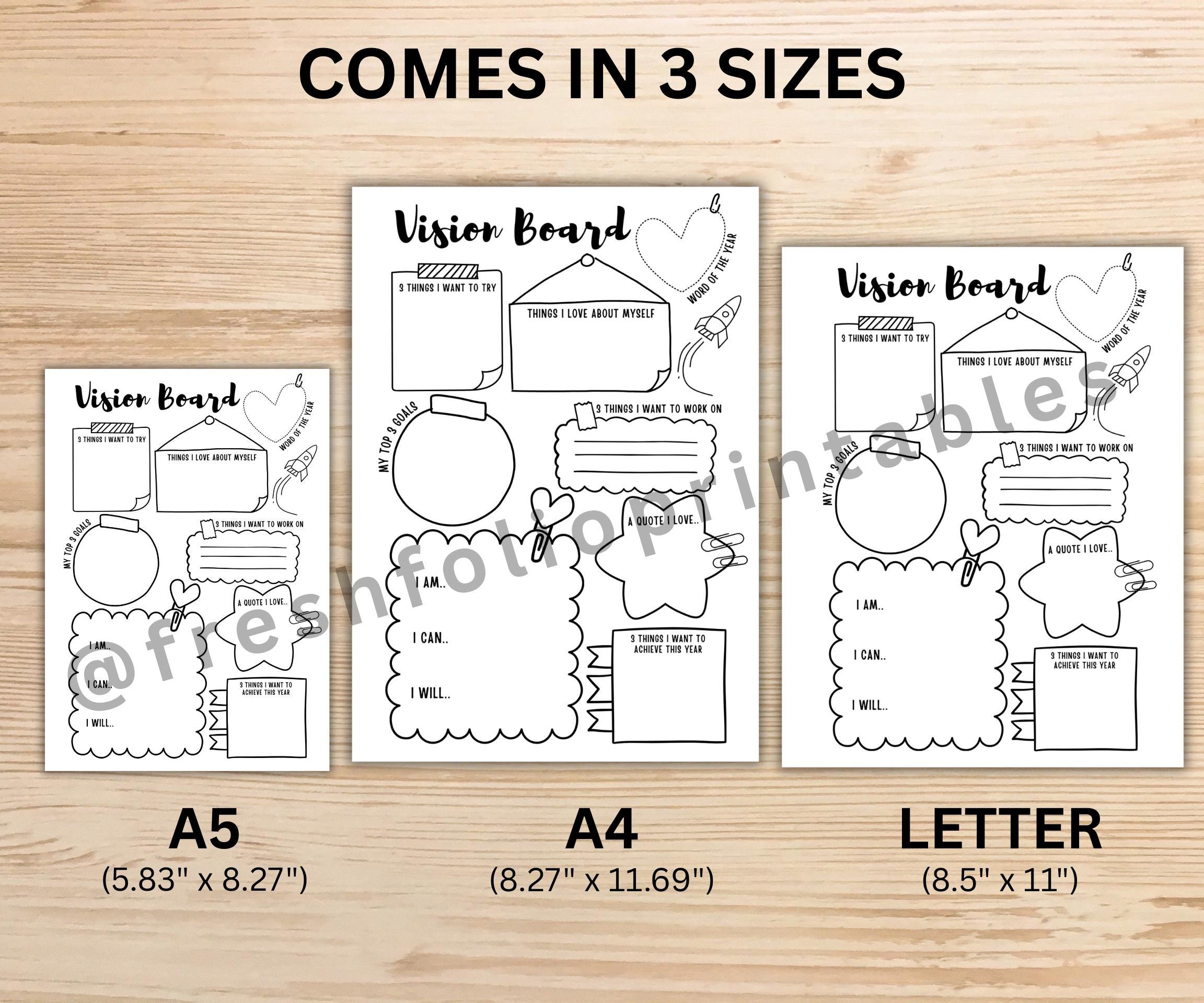 Printable 2026 Vision Board Template, Journal Page, New Year ...