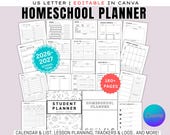 Homeschool Planner Printable, Student Planner 2026-2027, Academic Planner, Assignment Tracker, Daily Weekly Planner for Kids, Busy Mom PDF