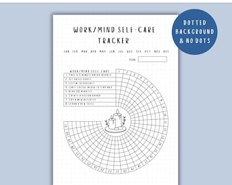 Self Care Tracker Wheel, PRINTABLE Journal Page, Planner Page, Monthly Tracker, Track Self Care, Habit Tracker, Planner Page, Bullet Journal