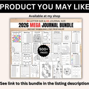 2026 Journal Bundle - Printable Journal Pages, BUNDLE C, Digital Planner Pages, Daily Weekly Monthly Planners, 2026 Journal, Bullet Journal image 10