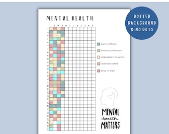 Mental Health Tracker - AFDRUKBARE dagboekpagina, Wellness Tracker, gewoontetracker, angsttracker, depressietracker, afdrukbare plannerpagina