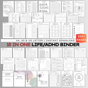 Mega adhd planner bundle for adults printable, Ultimate Life planner bundle 2025, Productivity planner journal, personal planner inserts a5