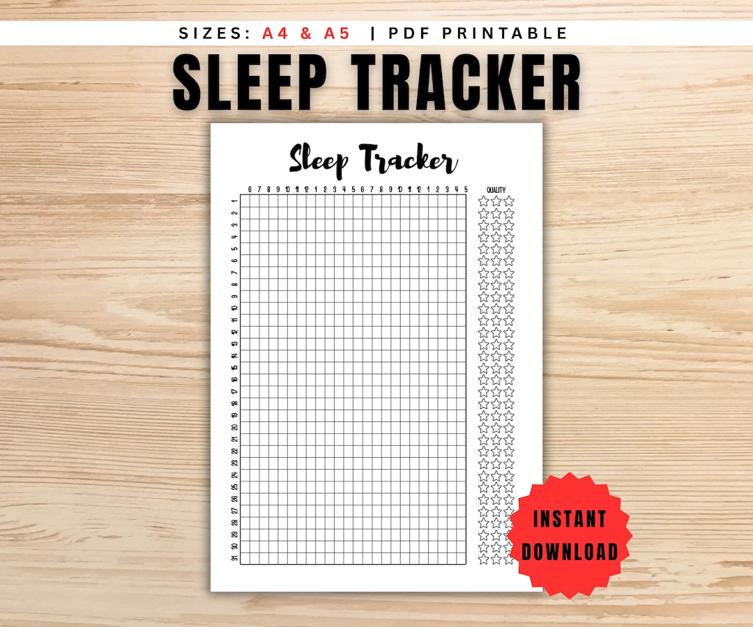 24 Hour Sleep Tracker - PRINTABLE Journal Page, Monthly Tracker, Sleep ...