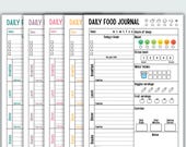 Editable Daily Food Journal: Diet & Calorie Tracker, Workout Tracker, Mood Tracker, Daily Food Tracker, Food Planner, Goodnotes PDF Download