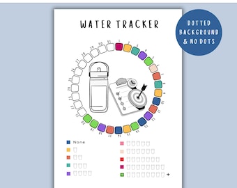 Water Tracker - PRINTABLE Journal Page, Monthly Tracker, Water Log, Hydrate Tracker, Health and Wellness Planner, Printable Planner Page PDF