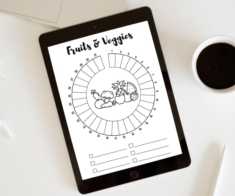Fruit and Vegetable Tracker - PRINTABLE Journal Page, Monthly Tracker ...