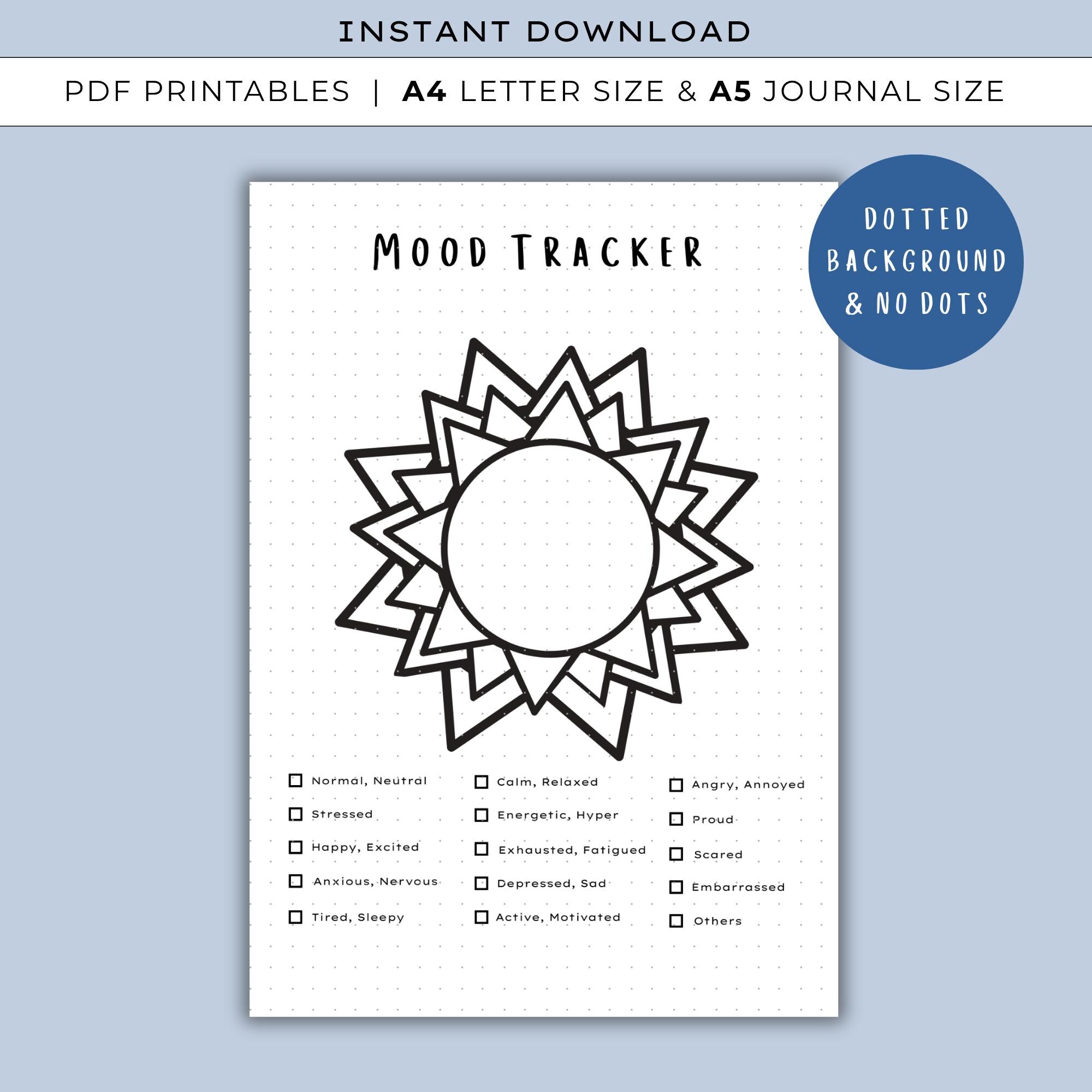 Sun Tracker - PRINTABLE Bullet Journal Tracker, Monthly Mood Tracker ...