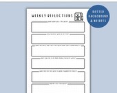 Weekly Reflection - End Of Week Reflection, PRINTABLE Journal Page, Weekly Review, Planner Page, Weekly Recap, Bullet Journal Printable, PDF