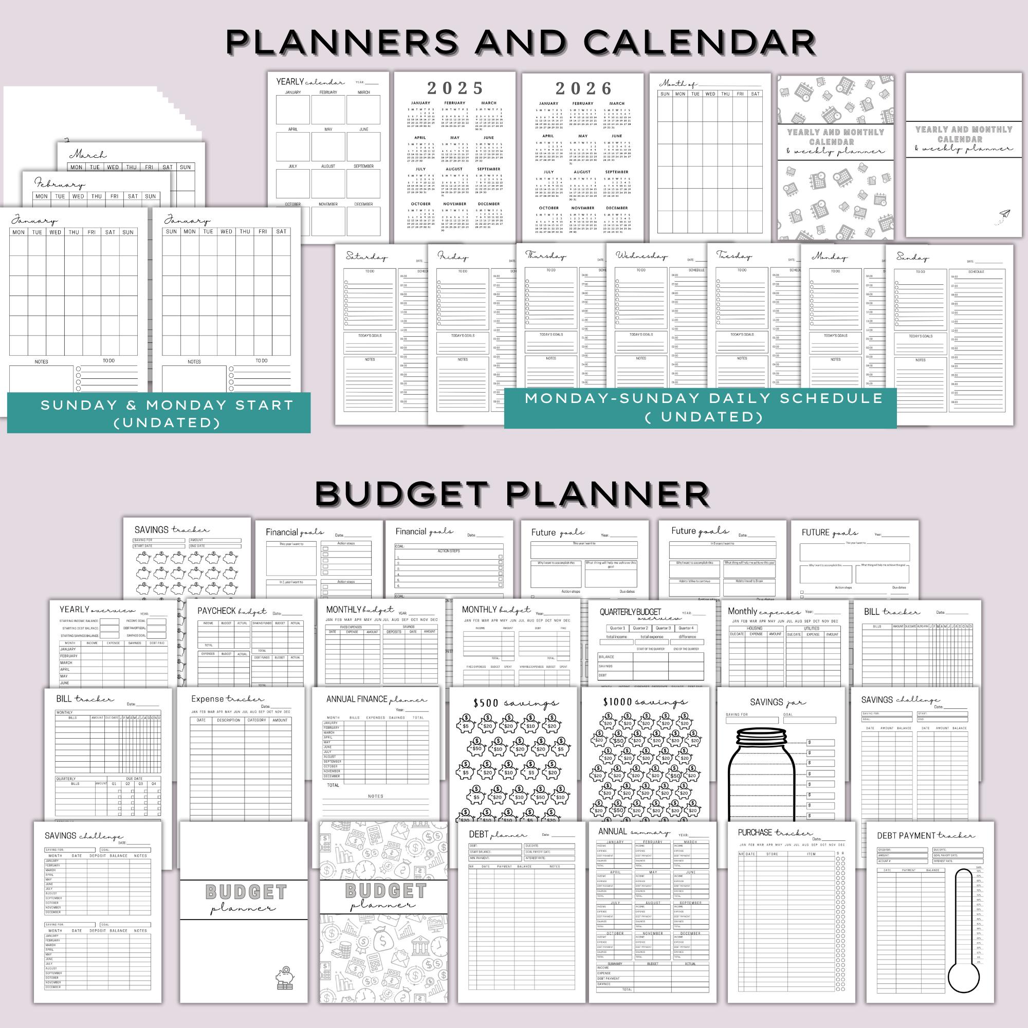 Mega ADHD Planner Bundle - 15-in-1 Ultimate Life Binder, A4/A5/US ...