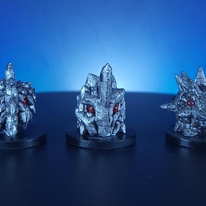 Hand Painted Metal Elementals Set – Miniatures with Helmet, Buzz Saw, Spiked Sphere (18mm)