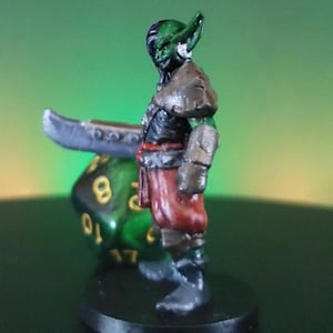 Hand-Painted Goblin Barbarian Miniature: 3D Printed DnD RPG Mini