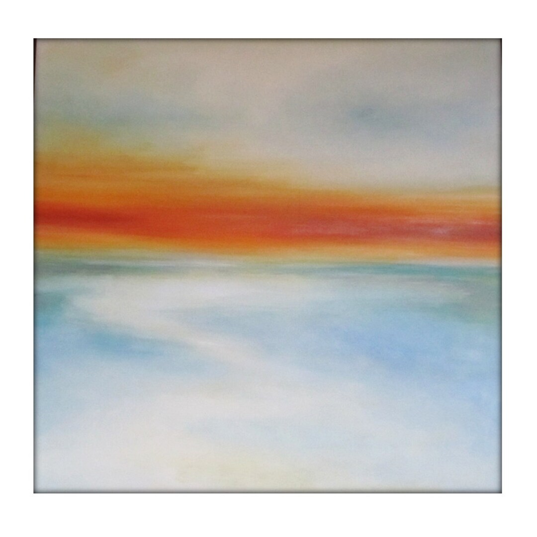Large Abstract Skyline Painting on Canvas – Modern Acrylic, 40x40 - Etsy