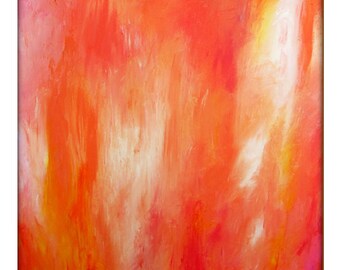36x36 Custom Abstract Modern Acrylic painting on Canvas - Orange, Yellow, Soft Pinks and more