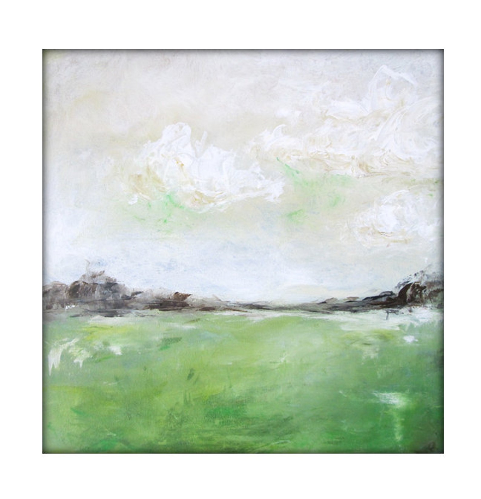 Abstract Landscape Modern Minimalist Acrylic Painting on Canvas - 24x24 ...