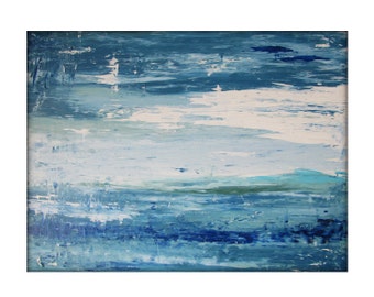 Abstract Seascape Painting – Textured Acrylic on Canvas, 30x40