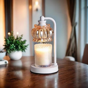 Elegante lampada scaldacandele in vetro vintage – Luce di cera fusa retrò dimmerabile, elegante scaldacandele profumato, arredamento per la casa e regalo di aromaterapia