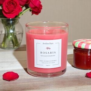 Rosaria Luxury Rose & Vanilla Candle – Romantic Soy Candle Gift for Her, Perfume-Inspired Scent, Date Night, Anniversary Decor