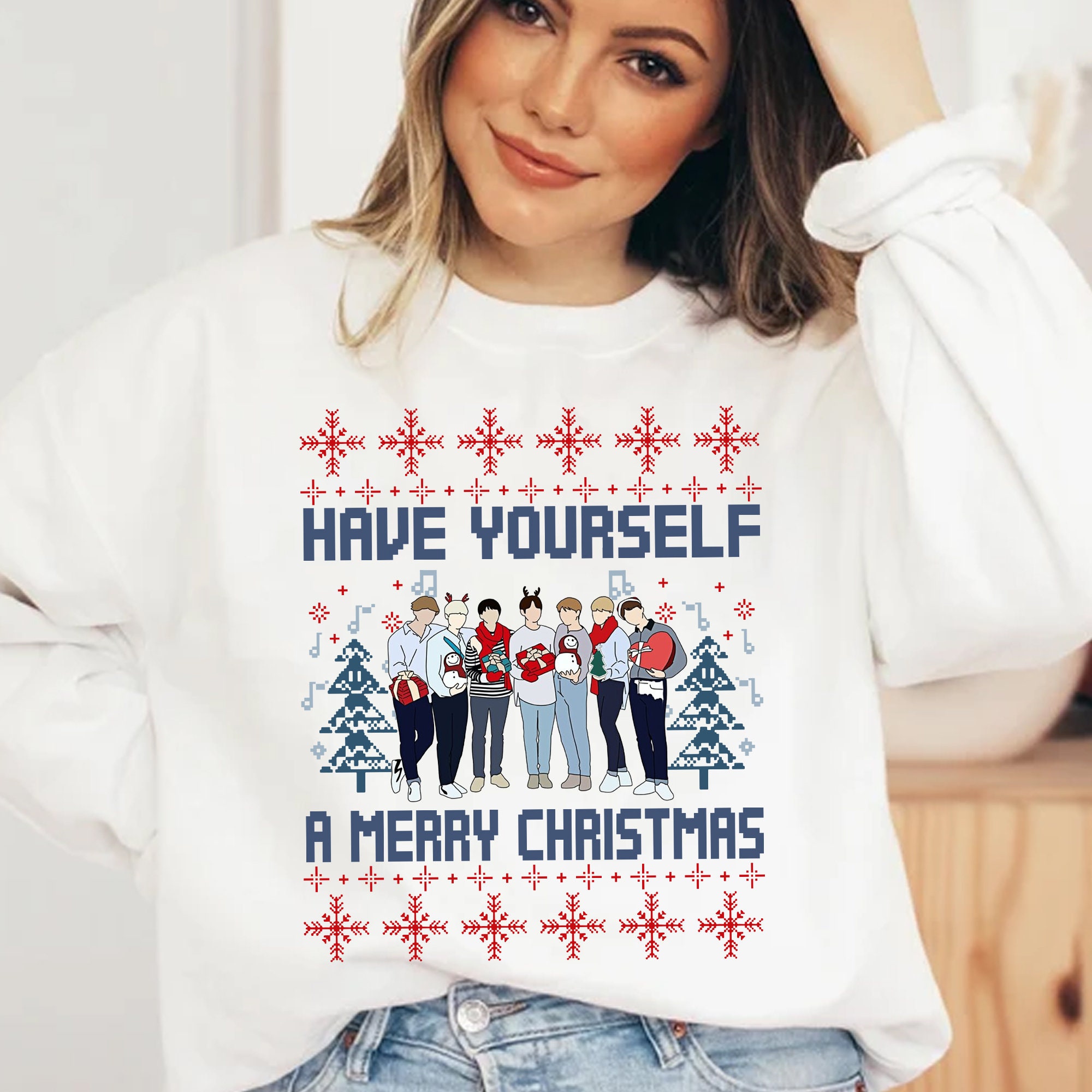 Vintage Kpop Christmas Ugly Sweatshirt. Kpop Christmas Ugly. Christmas Ugly Family