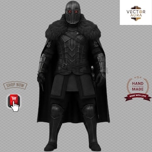 Conjunto de armadura de caballero negro - Traje de cuero de guerrero gótico - Conjunto de cosplay medieval - Armadura de caballero de Shadowblade - Traje de cuero de cuerpo entero