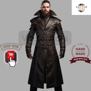 Gothic Leather Armor Vest | Handmade Cosplay-Medieval Combat Vest | Brass Rivet Detailing-Custom Gothic Armor Cosplay & Stage Gear