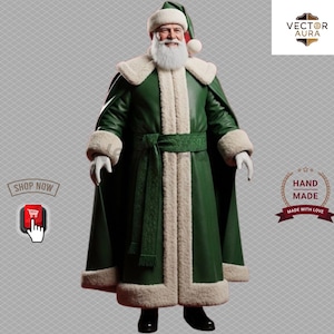 Green Santa Costume: Emerald Velvet Gothic Christmas Cape & Hat