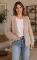 Easy Knit Cardigan Pattern PDF, Oversized Alpaca Cardi Jacket Knitting Tutorial, Beginner Friendly  Sweater product logo