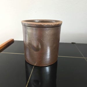 Olla de gres vintage, recipiente de piedra maciza, olla antigua para manteca, olla/jardinera/olla de almacenamiento para grasa, artículo decorativo - esmalte de cocina de estilo rústico