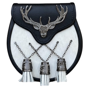 Scottish Stag Head Kilt Sporran Handmade Full Dress Antique Sporran For Men&#39;s