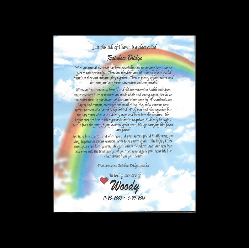 free rainbow bridge poem rainbow bridge pet poem printable google