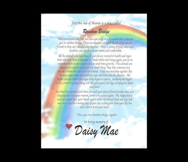 rainbow bridge poem pet memorial pet loss dog cat