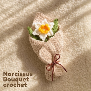 Narcissus Bouquet Crochet Pattern, spring floral decor, crochet gifts, soft baby, crochet amigurumi, digital design, crochet download