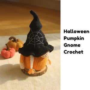 Halloween Pumpkin Gnome Crochet Pattern, Fall Decor, crochet, crochet gifts, crochet amigurumi, digital design, Halloween Pumpkin crochet