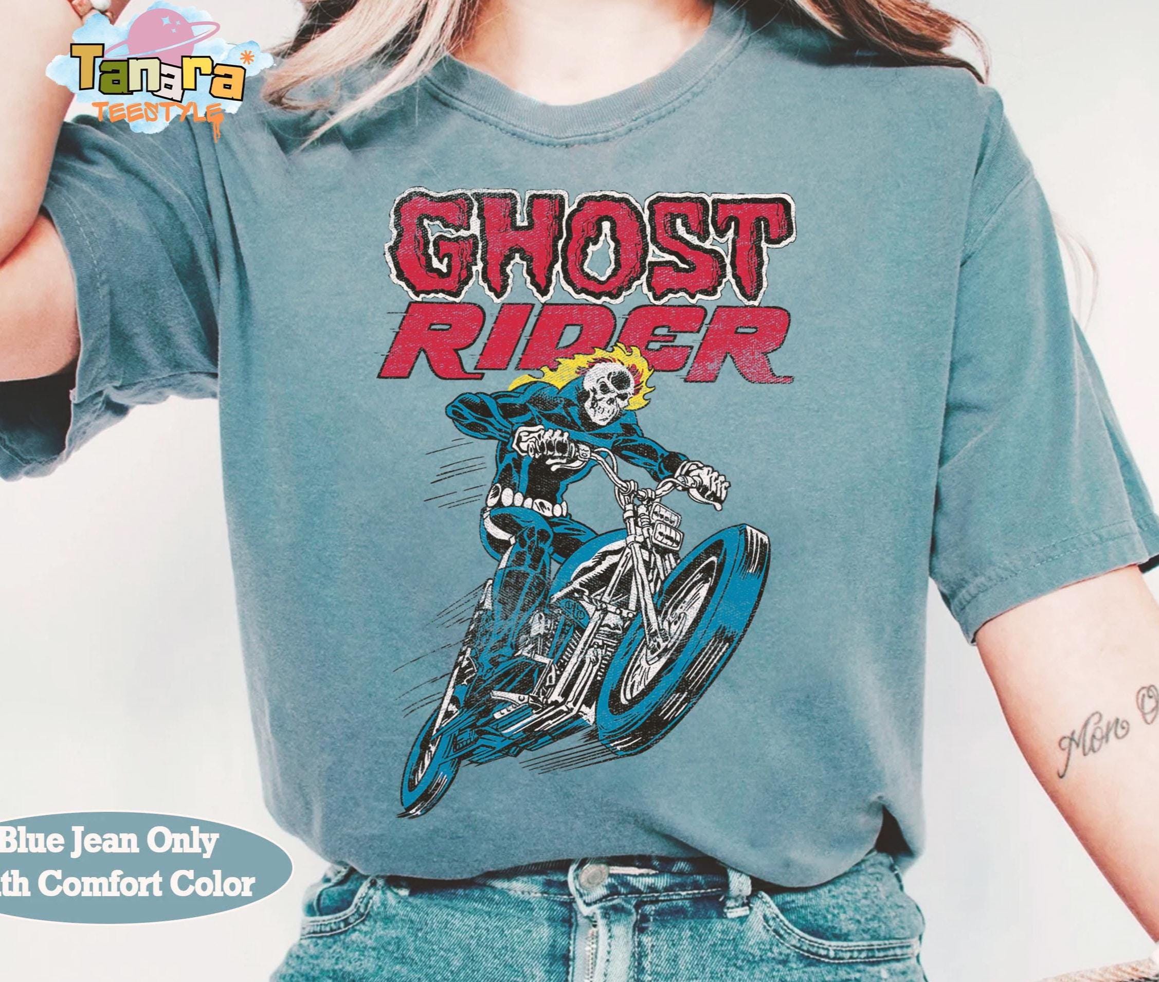 Retro 90s Marvel Ghost Rider Tee, Vintage Motorcycle Design, MCU