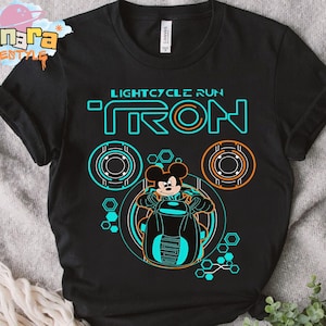 Retro 80s Disney Mickey Mouse Tron Shirt, Lightcycle Run Magic Kingdom Tee, WDW Matching Family Gift, Classic Theme Park Design, Unisex Tee.