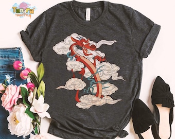 Retro jaren 90 Disney Mulan Mushu Dragon Tee, crop top, grappig portretontwerp, WDW Magic Kingdom Disneyland familievakantie vakantiecadeau