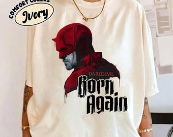 Daredevil Born Again Series Logo Tee, Disneyland Family Matching Shirts, The Man Without Fear Marvel Comic T-Shirt