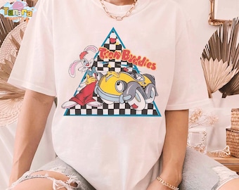 Roger Rabbit T-Shirt, Crop Top, wer Roger Rabbit Charaktere, Retro 80er Jahre Disney Film T-Shirt, lustiges Vintage Cartoon Design, Disney gerahmt
