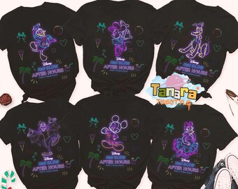 Disney H2O Glow After Hours T-Shirt, Crop Top, Mickey & Friends Summer Matching Tee,Walt Disney World Disneyland Family Trip Gift,Retro 90s