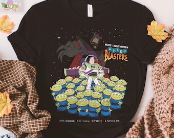 Camiseta de Toy Story Buzz Lightyear Astro Blasters Zurg Aliens de Disney, regalo de Magic Kingdom Disneyland, camiseta de vacaciones familiares, película retro de los 90