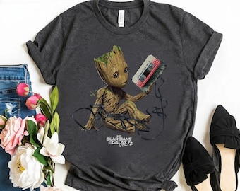 Retro Baby Groot Awesome Mix Vol.2 Shirt, Guardians of Galaxy shirt, Cute Groot Tee, WDW Disneyland Family 2026 Trip,  Kids Toddler Shirt
