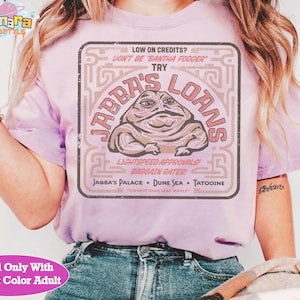 Retro 90s Star Wars Jabba The Hutt Shirt, Loans Comic Design, Jabba&#39;s Palace Collection, Galaxy&#39;s Edge Gift, Perfect for Fans