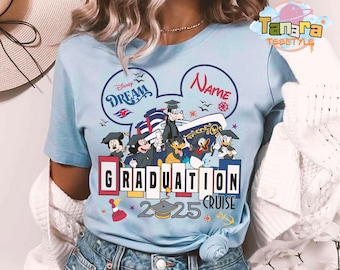 Disney Cruise Line Graduation Tee, Crop Top, Personalized Mickey & Friends Graduate Senior Class of 2026, Family Vacation Trip Shirt