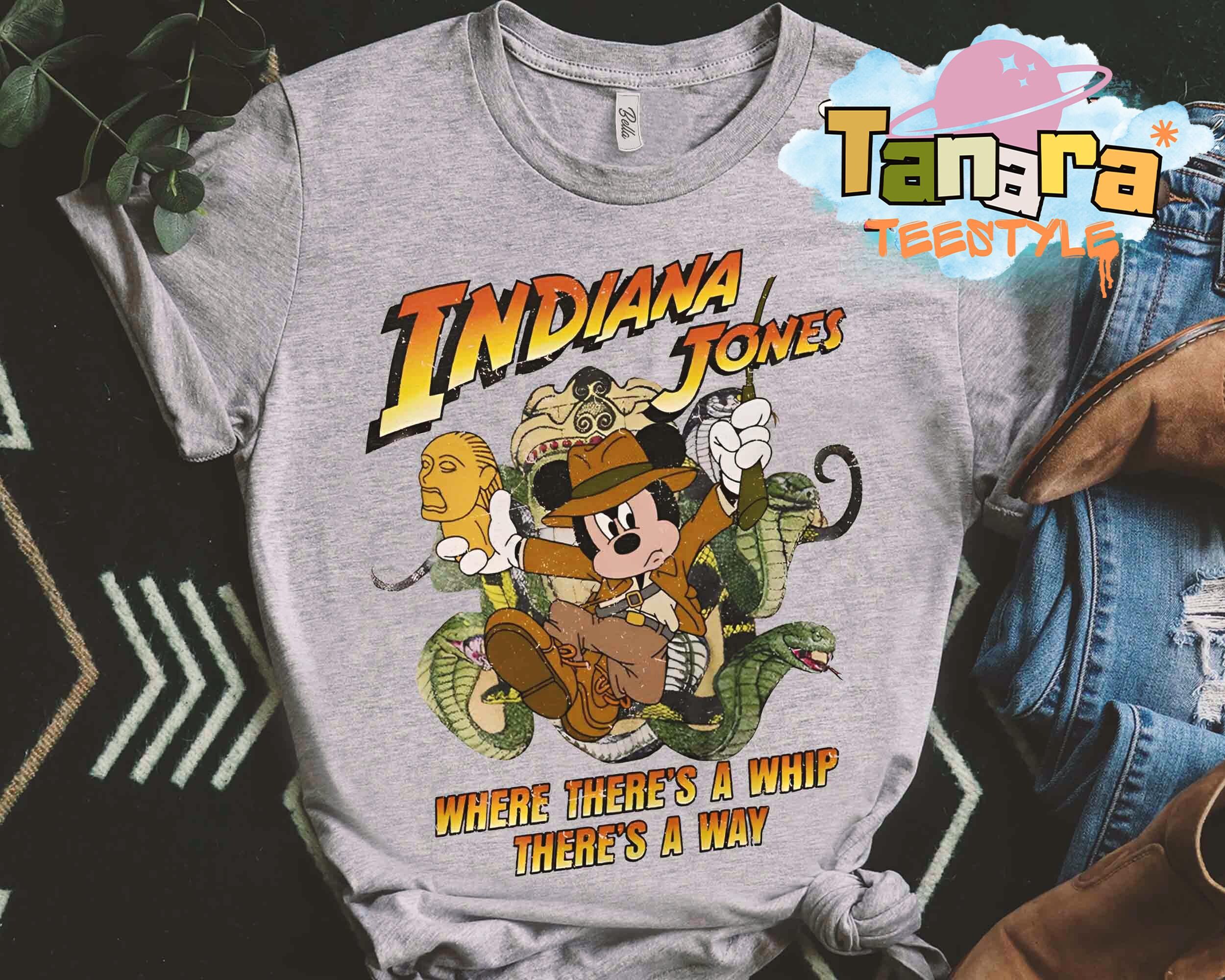 Mickey Mouse Indiana Jones Tee, Disney Adventure Collection, Retro 